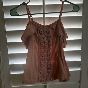 Off the shoulder pink top for kids